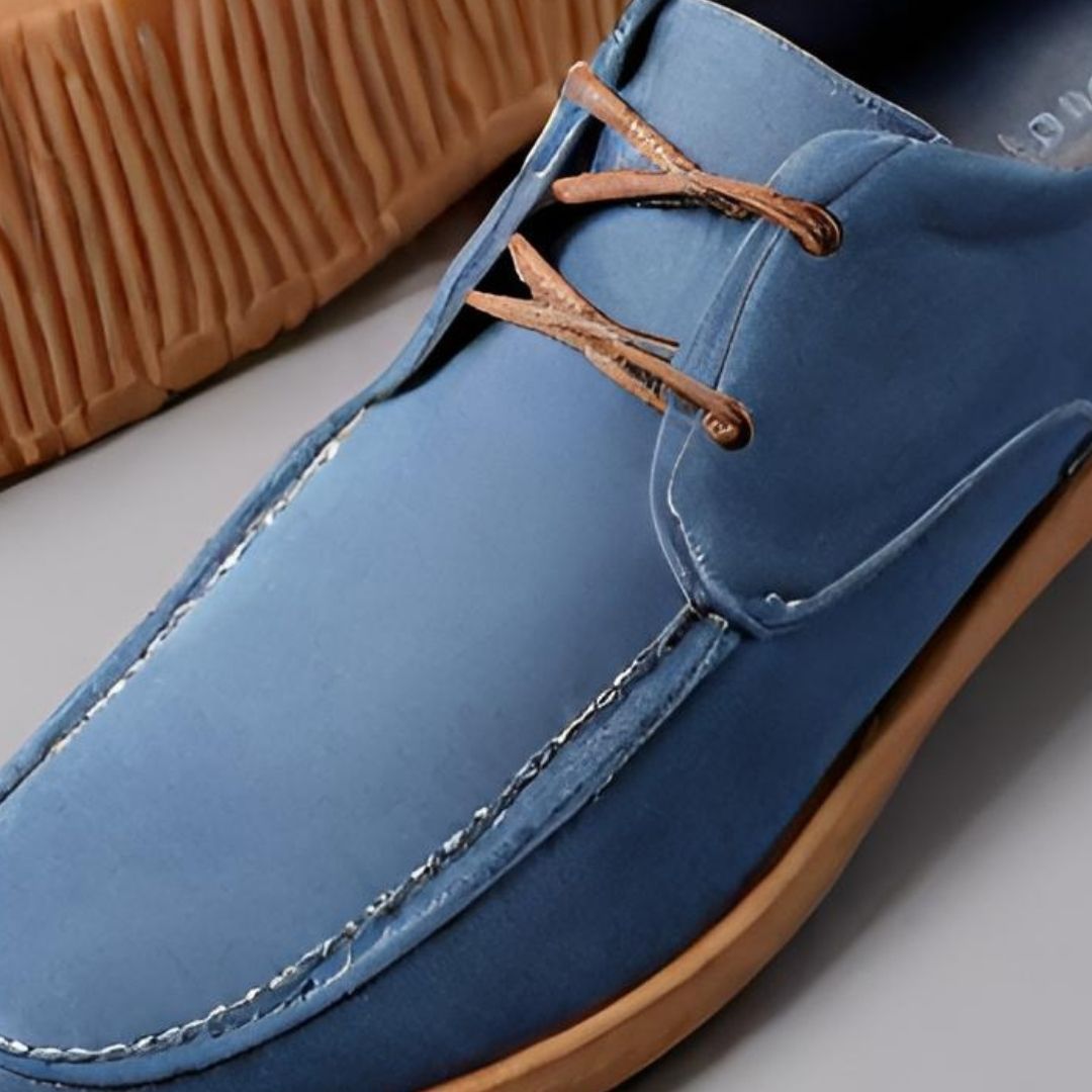 Classic Blue Suede Casual Shoes, view 2