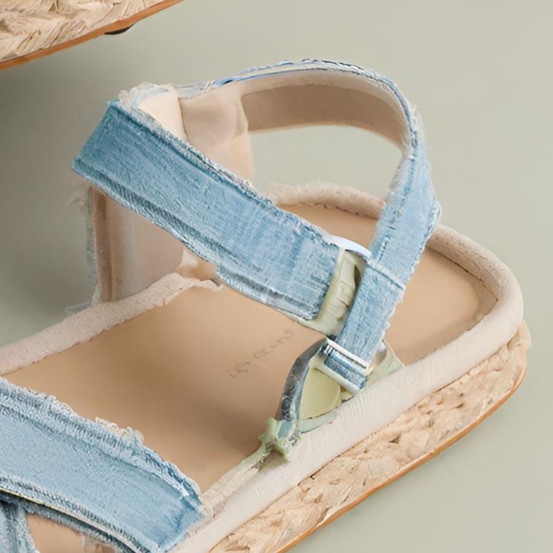 Chic Summer Denim Espadrille Sandals, view 2